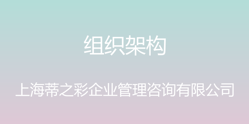 组织架构 - 上海蒂之彩企业管理咨询有限公司